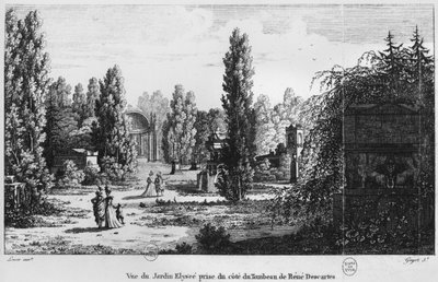 View of the Jardin Elysee from the Tomb of Rene Descartes, Engraved by Laurent Guyot by Alexandre Marie Lenoir